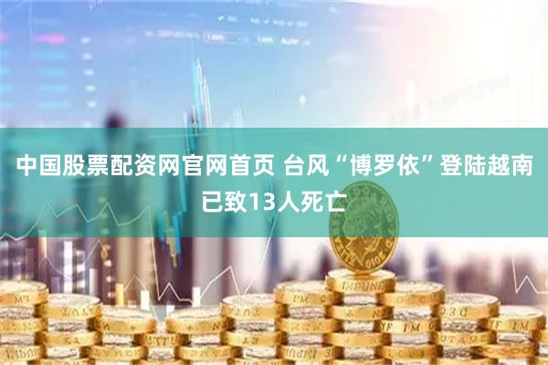 中国股票配资网官网首页 台风“博罗依”登陆越南已致13人死亡